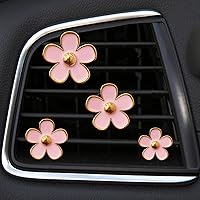 4 Pcs Metal Daisy Air Vent Clips Flower Car Air Freshener Clip Air Conditioning Outlet Clip Bling Charm Car Inter Decor Accessories for Girls Women