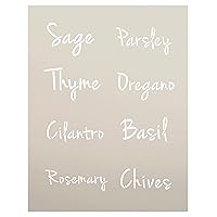 Herb Words Stencil by StudioR12 | Garden Script Word Art | Reusable Mylar Template | Use for Painting, Crafting, DIY Home Decor | (8.5 x 11 inch)