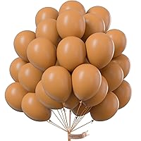 PartyWoo Caramel Brown Balloons, 100 pcs 10 Inch Boho Brown Balloons, Matte Brown Balloons for Balloon Garland Balloon Arch as Party Decorations, Birthday Decorations, Wedding Decorations, Brown-F10