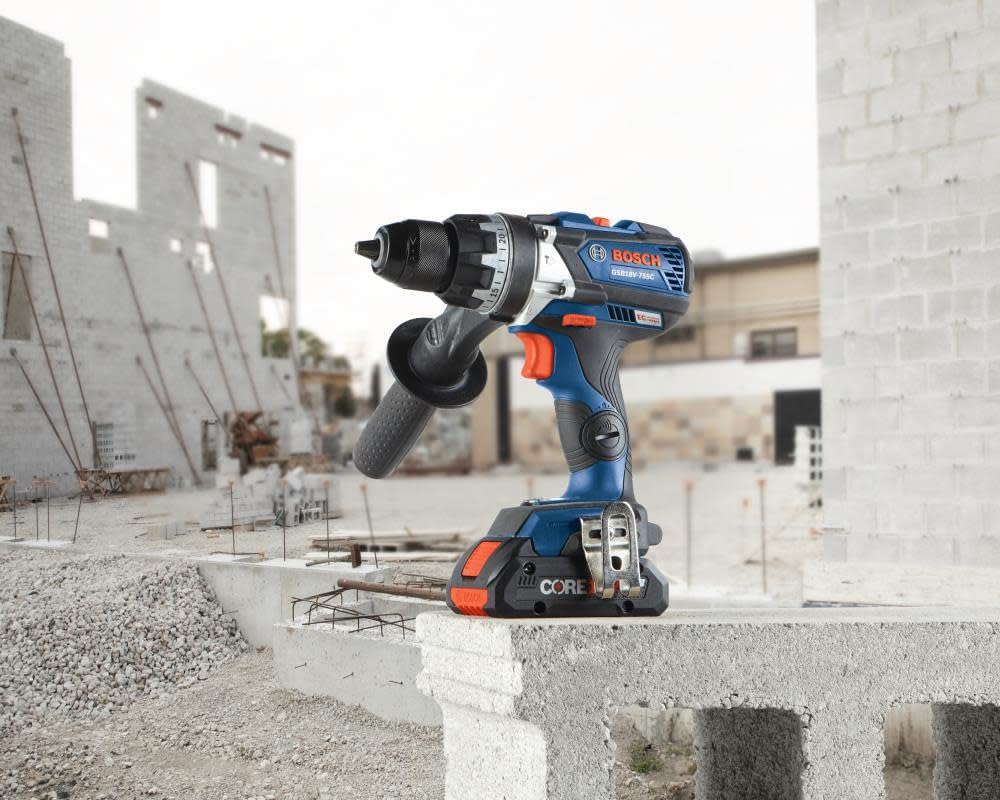 Bosch GSB18V-755CB25 18V EC Brushless Connected-Ready Brute Tough 1/2 In. Hammer Drill/Driver Kit with (2) CORE18V Batteries