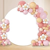 7.2FT White Round Wedding Arch Backdrop Cover for 7FT/7.2FT Circle Arch Stand, Polyester Fitted Circle Arch Backdrop Stand Cover for Wedding Birthday Party Baby Shower Decoration