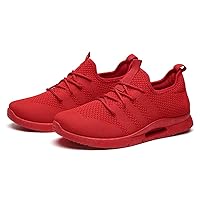 Mens Lightweight Athletic Running Walking Gym Shoes Casual Sports Shoes Fashion Sneakers Walking Shoes Red