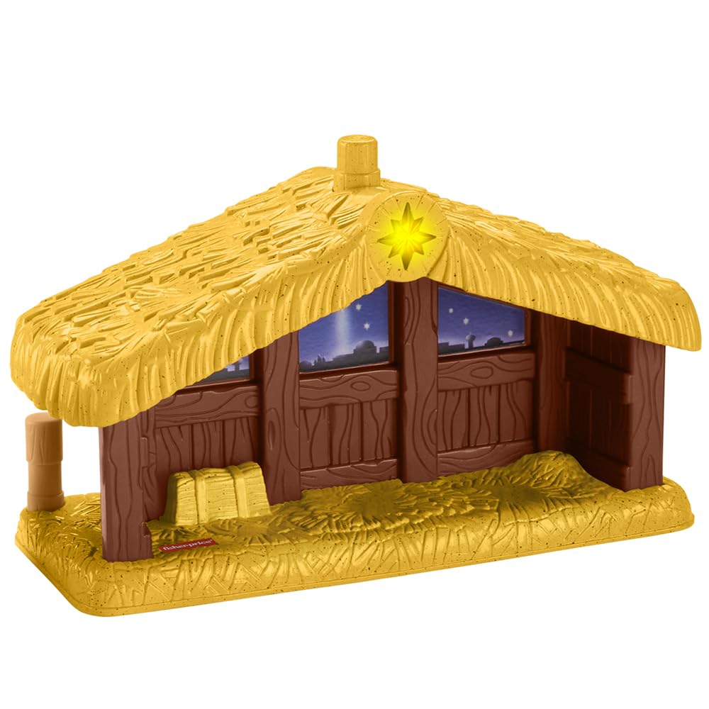 Replacement Part for Fisher-Price Little People Nativity Set - HMX70 ~ Manger/Stable ~ Plays Music When Pressed and Star Lights Up ~ Works Well with Other Little People Sets Too!