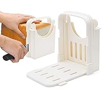 Bread Slicer, Adjustable Bread/Roast/Loaf Slicer Cutter,Folding Bread Toast Slicer Bagel Loaf Slicer Sandwich Maker Toast Slicing Machine with 5 Slice Thicknesses