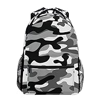 ALAZA Military White And Balck Camo Large Backpack Personalized Laptop iPad Tablet Travel School Bag with Multiple Pockets
