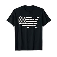 USA Patriotic American Flag American Map Pride 4th of July T-Shirt