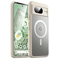 JETech Magnetic Case for Google Pixel 8 6.2-Inch 2023, Compatible with MagSafe, Translucent Matte Back Shockproof Phone Cover (Porcelain)