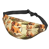 Fanny Pack For Men Women Casual Belt Bag Waterproof Waist Bag Many Foxes Running Waist Pack For Travel Sports