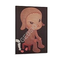 KMJBFE Art Poster Yoshitomo Nara Cartoon Cute Girl Painting Poster (11) Canvas Painting Posters And Prints Wall Art Pictures for Living Room Bedroom Decor 16x24inch(40x60cm) Frame-style