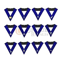 Masonic Blue Lodge Officers Collar Set of 12 Machine Embroidery MS025