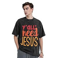 Y'all Need Jesus Men's Short Sleeve T-Shirts Cotton T