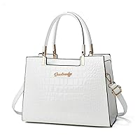 Top Handle Handbag for Women Classic Stone Crocodile Pattern Satchel Ladies Work Travel Wedding Shopping Shoulder Bags