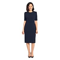 Donna Morgan Women's Sleek and Sophisticated Workwear Crepe Dress Office Career Desk to Dinner Occasion Guest of