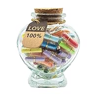 Capsule Message in A Bottle, 50pcs Love Pills Letters Father Day Gift for Dad Boyfriend Husband Birthday Anniversary Christmas for Wife Girlfriend Gift to Her Him