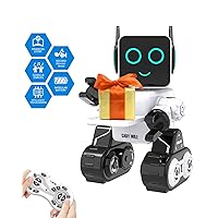 OKK Robot Toy for Kids, Smart RC Robots for Kids with Touch and Sound Control Robotics Intelligent Programmable, Robot Toy with Walking Dancing Singing Talking Transfering Items for Boys Girls (White)