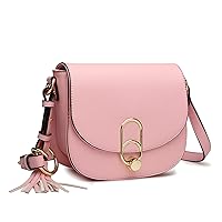 Miss Lulu Women Cross Body Bag Fashion Tassel Decoration Zipper Handbags Flap with Lock Closure Shoulder Bag