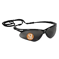 KleenGuard™ V30 Nemesis™ Safety Glasses (22475), with Anti-Fog Coating, Smoke Lenses, Black Frame, Unisex Sunglasses for Men and Women (Pack of 12)