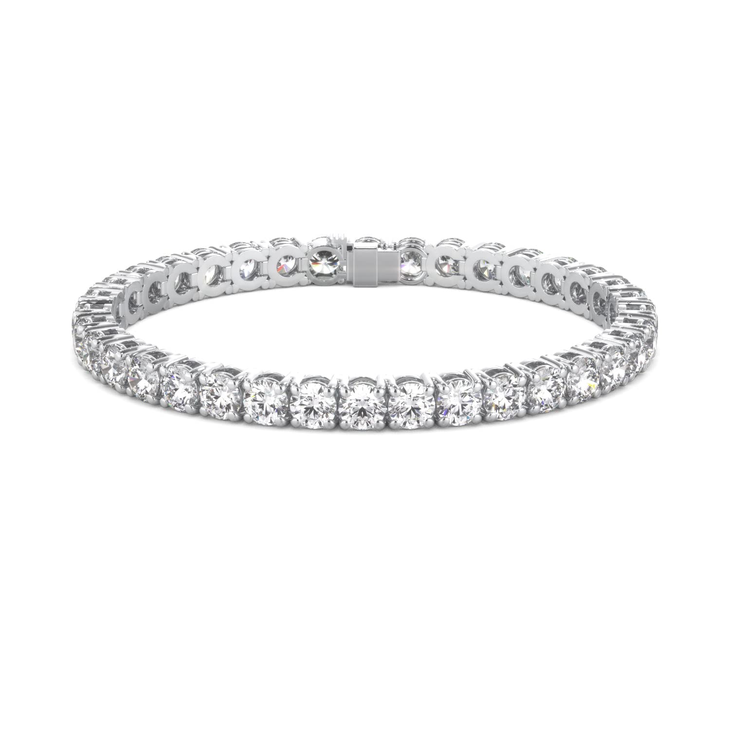 The Diamond Deal 14K White Gold Diamond Tennis Bracelet, Diamonds 12.09Ct