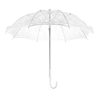PartyKindom White Lace Umbrella Lightweight Umbrella Photo Prop Accessory for Wedding, Party, Garden Decorations