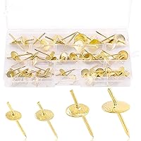 A Box of 60pcs One Step Hangers Metal Picture Hangers Wall Nails Hooks 10lbs 20lbs 40lbs 60lbs Hangers Picture Hanging Kit for Clock,Picture,Mirror,Photo Frame on Wooden Drywall