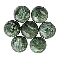ABC Jewelry Mart 9 MM 5 Pcs Lot of Awesome Cabochon Seraphinite Calibrated Jewelry Gemstone, Loose Gemstone Supplier