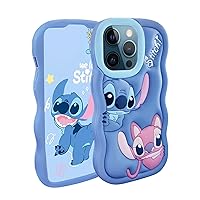 Cases for iPhone 12 Pro Max Case, Stich Cute 3D Cartoon Unique Soft Silicone Cool Animal Anime Character Anti-Bump Protector Boys Kids Girls Gifts Cover Housing Skin Shell for iPhone 12 Pro Max 6.7”