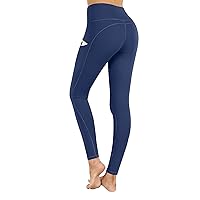 PHISOCKAT Women's High Waist Yoga Pants with Pockets, Leggings with Pockets, Tummy Control Workout Yoga Leggings