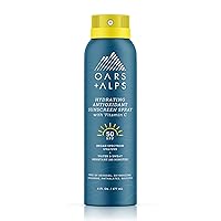 Hydrating SPF 50 Sunscreen Spray, Infused with Vitamin C and Antioxidants, Water and Sweat Resistant, 6 Oz, 1 Pack