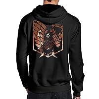 Men's Attack On Titan Hoodies On The Back Size XL Black