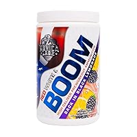 'Merica Labz Red, White, and Boom, High Caliber Pre Workout with VasoDrive-AP®, 350mg Caffeine, Max Energy, Pump and Focus, Increased Blood Flow and Muscle Volume, 20 Servings (Back in Black Lemonade)