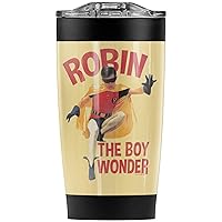 Batman Classic TV Series Robin Boy Wonder Stainless Steel Tumbler 20 oz Coffee Travel Mug/Cup, Vacuum Insulated & Double Wall with Leakproof Sliding Lid | Great for Hot Drinks and Cold Beverages