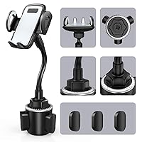 Car Cup Holder Phone Holder - Cup Holder Phone Mount for Car 360° Adjustable Gooseneck Cup Holder Cradle for Cell Phone, iPhone,Samsung, LG, Sony and More, Black