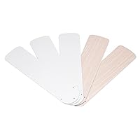 Westinghouse Lighting 7741100 42-Inch White/Bleached Oak Replacement Fan Blades, Five-Pack