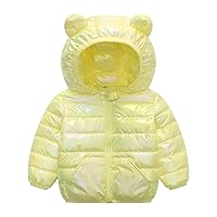 Baby Girl Clothes, Cute Ears Coats with Hood Print, Infant Toddler Light Puffer Winter Warm Long Sleeve Jacket Outwear