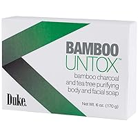 Duke Bamboo Untox Bamboo Charcoal and Tea Tree Purifying Body and Facial Soap Bar, 6 Ounce