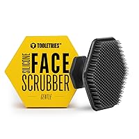 Men's Face Scrubber - Silicone Facial Cleansing Brush, Gentle Exfoliator Pad & Soft-Touch Massager - Removes Dead & Dry Skin - Long Lasting Bathroom & Shower Accessories - Charcoal