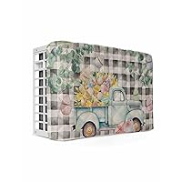 Air Conditioner Cover AC Cover Easter Eggs Blue Truck Spring Flowers Eucalyptus Grey Plaid Indoor Window Air Conditioner Covers Adjustable AC Covers for Inside Double Insulation 28x20x3.5 Inch