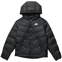 Nike Boy's NSW Synthetic Fill Hooded Jacket (Little Kids/Big Kids) Black/Light Smoke Grey SM (8 Big Kid)