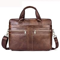 Men – Gorgeous Superior Brown Carry All Briefcase with Padded Laptop Protection for 14 Inch Computer...