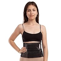 8” Wide Abdominal Binder for Women, Ideal Warp for Postpartum, C-Section and Post Surgery, Body-Shaping Effect, Soft & Breathable, Made In USA (Black, Large)