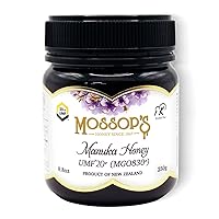 PRI Mossop's Manuka Honey UMF 20+/MGO 830+, New Zealand Raw Monofloral Manuka Honey (250g/8.8oz)