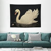 GOSMITH Antique Swan Canvas Wall Art, Mute Watercolor Animal Pictures, Elegant Swan Art Print Aesthetic Poster, Vintage Dark Academia Painting Decor for Gallery Girls Room
