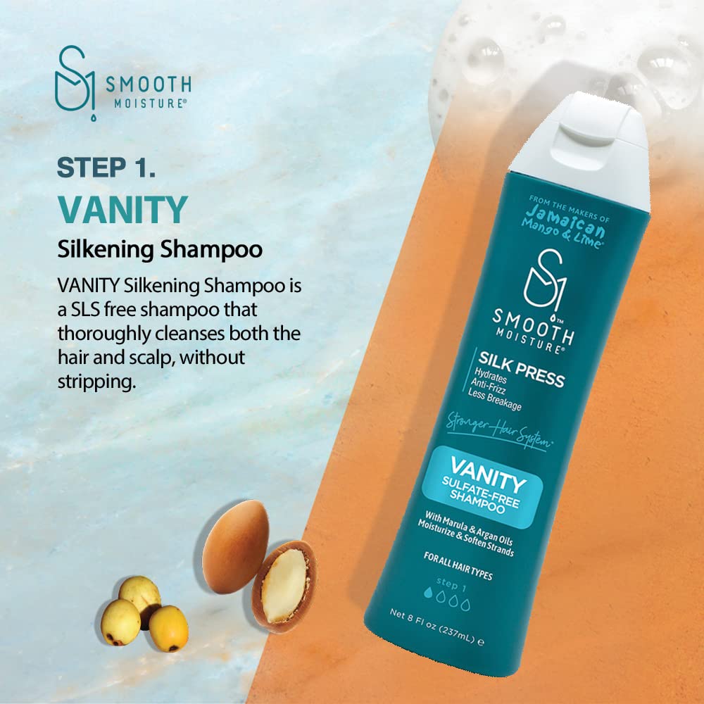 SMOOTHMOISTURE Vanity Silkening Shampoo – Hair products for Easy Silk Press and Blow Outs (8 oz)