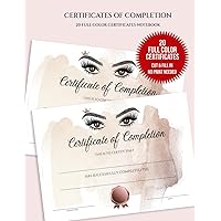 Certificate of Completion: Certificate of Achievement for Beauty Course Students | Notebook with 20 Certificate Paper Awards