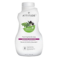 ATTITUDE Foaming Hand Soap, Plant and Mineral-Based Ingredients, Vegan and Cruelty-free Personal Care Products, Bulk Refill, Coriander & Olive, 35.2 Fl Oz