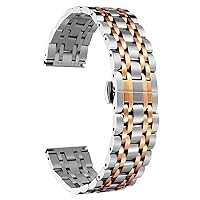 Stainless Steel Watch Band High-end Replacement Watch Band 6 Color for Women Men(Gold, Silver, Black, Rose Gold, Gold Tone, Rose Gold Tone) 13 Size (12mm - 24mm)