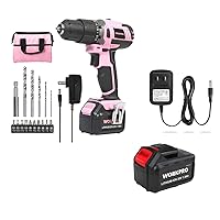 WORKPRO Pink Cordless 20V Lithium-ion Drill Driver Set (1.5Ah), 1 Battery, Charger and Storage Bag Included and Spare Charger and Battery for Replacement