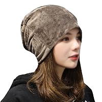 Women Girl Velvet Slouchy Beanie Hat Street Fashion Warm Winter Skull Cap
