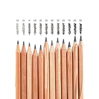 Drawing Painting Wood Pencil Sketch Pencil 12 Pencils Per Box (Set) 3H-2H-H-B-2B-3B-4B-5B-6B-7B-8B-9B