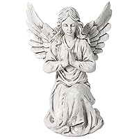 Angel Statue 10 Inch Kneeling Praying Angel Figurines with Wing Resin Ornaments Garden Sculptures & Statues for Yard Patio Lawn Courtyard Gazebo Porch Garden Decorations